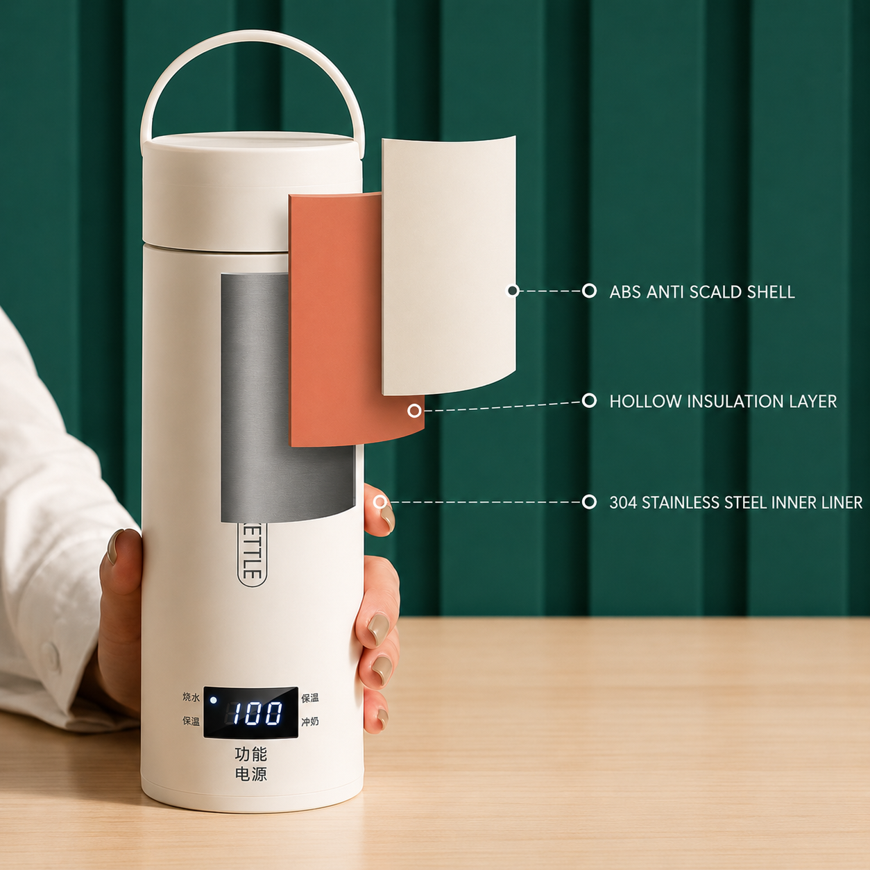 TideWander Portable Electric Travel Kettle Cup