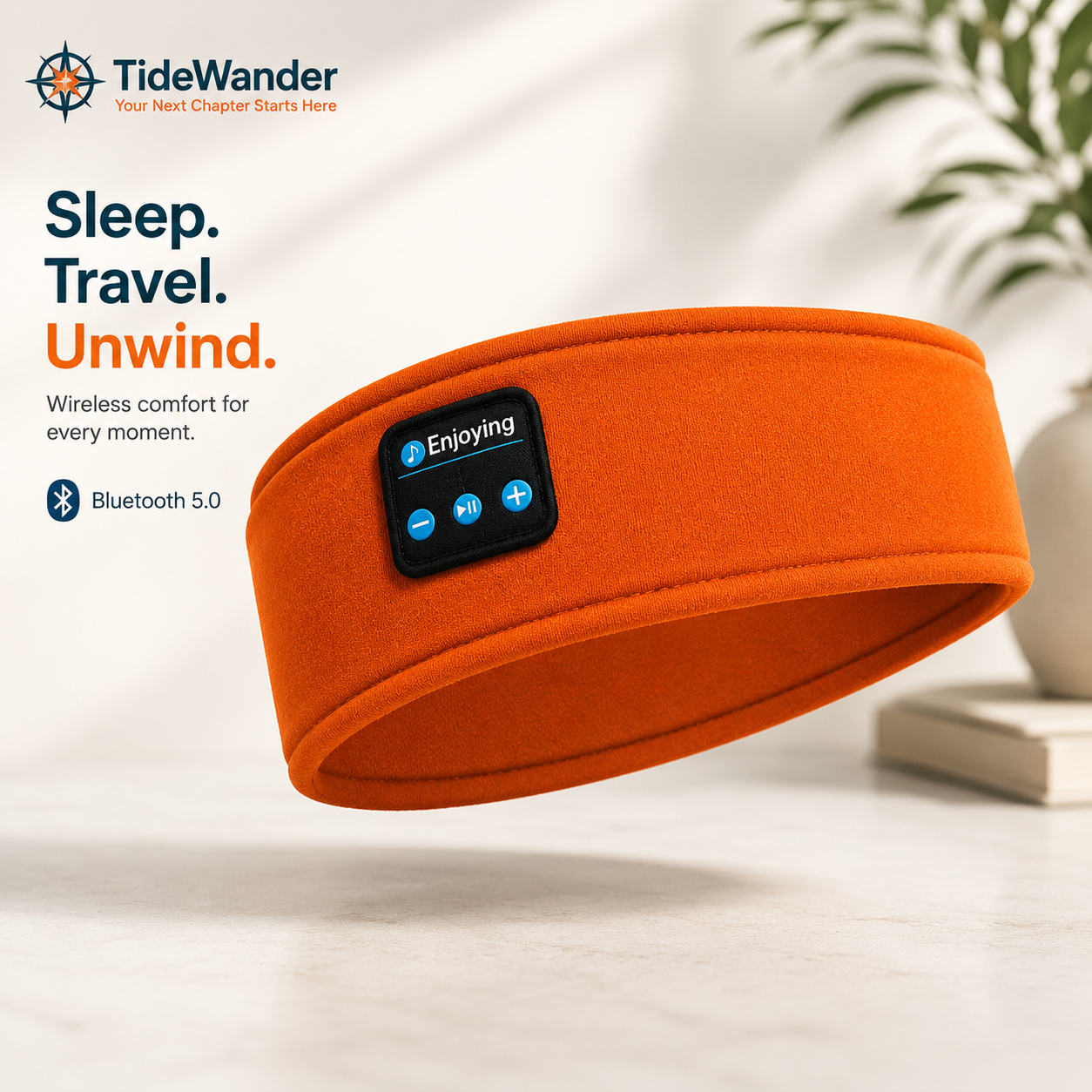 TideWander Bluetooth Sleep Headband + Travel Eye Mask