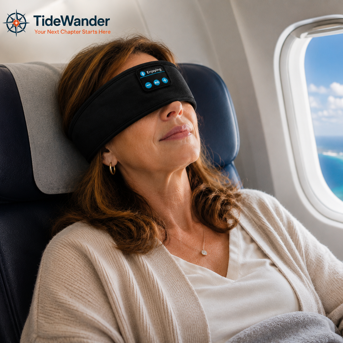 TideWander Bluetooth Sleep Headband + Travel Eye Mask
